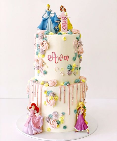 Cake @cakes.n.sprinkles #cake #1stbirthday #partycake #birthdaycake #1stbirthdaycake #princess #disney #disneyprincess Disney Princess Birthday Cakes, Sprinkles Cake, Pastel Cake, 2 Tier Cake, Pastel Cakes, Princess Birthday Cake, Disney Princess Birthday, Sprinkle Cake, Disney Cakes