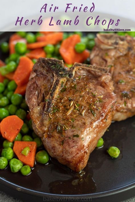 Lambchops Dinner, Lamb Chop Dinner Ideas, Lamb Chop Dinner, Air Fryer Lamb Chops, Lamb Recipes Oven, Dinner Ideas Air Fryer, Lamb Steak Recipes, Air Fryer Lamb, Baked Lamb Chops