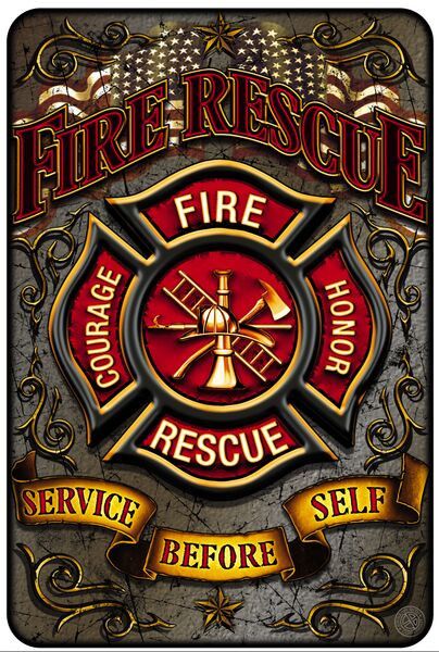 Beautiful Aluminum Fire Rescue Sign! - FREE Shipping! - Show Off Your Pride with this on your wall! - 8 inches x 12 inches Want a matching shirt? Go Here! Note: There are no returns on signs Fire Tattoos, Herren Hand Tattoos, Firefighter Art, Firefighter Decor, Firefighter Pictures, Royal Enfield Bullet, Custom Baggers, Patriotic Art, Volunteer Firefighter