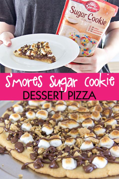 Sugar Cookie Dessert Pizza, Desert Pizza, Pizza Dips, Dessert Pizza Recipe, Sugar Cookie Desserts, Sugar Cookie Pizza, Betty Crocker Sugar Cookies, Dessert Pizza Recipes, Sugar Cookie Mix