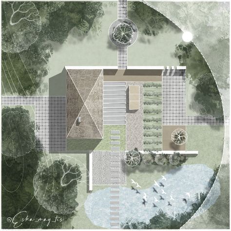 Site Plan Rendering, Concept Board Architecture, Photoshop Landscape, Conceptual Model Architecture, Architecture Design Presentation, Interior Design Template, Presentation Board Design, Photoshop Rendering, Landscape Architecture Drawing