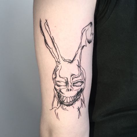 frank donnie darko tattoo by juhadik Frank Bunny Tattoo, Donnie Darko Tattoo Frank, Frank The Rabbit Tattoo, Frank The Bunny Tattoo, Frank Donnie Darko Tattoo, Donny Darko Tattoo, Donnie Darko Tattoo, Frank Tattoo, Hase Tattoos