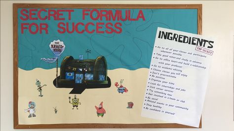 Ra Bulliten Board Ideas Colleges, Spongebob Ra Board, Bulliten Board Design, Movie Bulletin Boards, February Bulletin Board Ideas, Door Tag Ideas, Resident Assistant Programs, Residence Life Bulletin Boards, Resident Assistant Door Decs