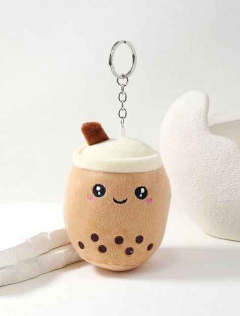 Milk Tea Boba, Coffee Keychain, Cute Milk, Plush Keychain, Plush Bags, Tea Milk, Cute Clay, Charm Keychain, Boba Tea