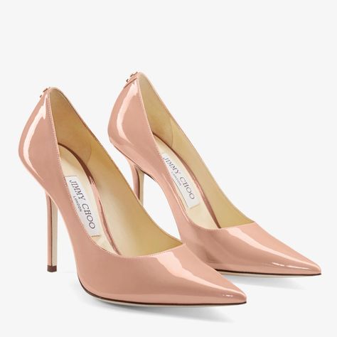 Ballet Pink Patent Leather Point-Toe Pumps with JC Emblem | LOVE 100 | 24:7 Icons | JIMMY CHOO Pink Stiletto Heels, Pink Stilettos, Luxury Gifts For Her, Pointed Pumps, Shoes Outfit Fashion, Jimmy Choo Heels, Boot Jewelry, Ballet Pink, Jimmy Choo Shoes