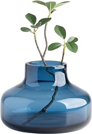 Amazon.com: Torre & Tagus Solid Color Round Art Glass Vase for Flowers - 4" Tall Unique Flower Vase, Clear Handmade Bottle Vase for Modern Home Decor, Bud Vase as Decorative Shelf Decor or Wedding Gift, Blue : Home & Kitchen Unique Flower Vases, Round Art, Art Glass Vase, Bottle Vase, Blue Vase, Table Vases, Shelf Decor, Bud Vases, Flower Vases