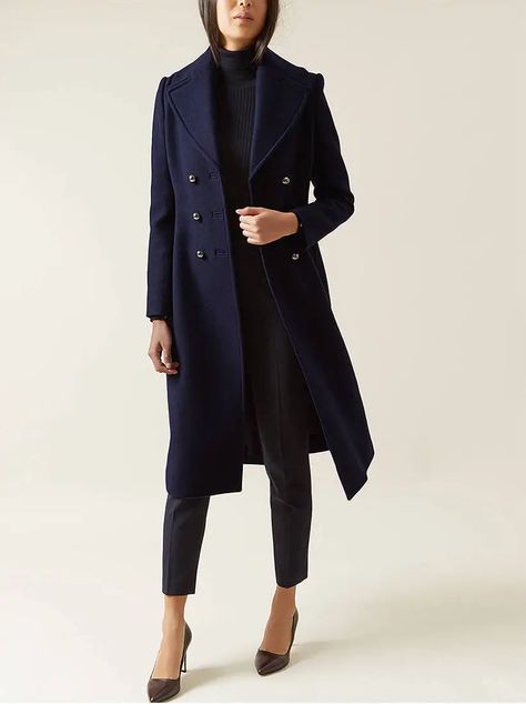 Navy Blue Coat Outfit, Navy Coat Women, Blue Coat Outfit, Hobbs Coat, Navy Blue Coat, Hobbs London, Navy Coat, Blue Coat, French Navy