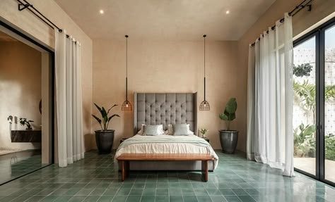 workshop architects preserves historic stone wall for mexican home Mexico Bedroom, French Tile, Mexican House, Mexico House, Masonry Wall, Stone Masonry, Mexican Home, Hotel Boutique, Bedroom Style