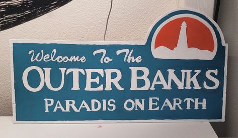 "Welcome to the outer banks" painting Outer Banks Diy Room Decor, Outer Banks Gift Ideas, Outer Banks Painting Ideas, Outer Banks Party Ideas, Outer Banks Painting, Decorating Sneakers, Diy Outer, The Outer Banks, Watercolor Art Lessons