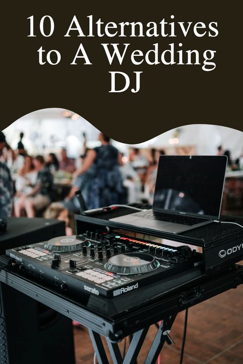 Are you looking for wedding entertainment that's a little out of the ordinary? Look no further than our list of 10 alternatives to a wedding DJ. From acoustic bands to interactive photo booths, you're sure to find something to make your special day even more unforgettable. Want to learn more? Visit loudbride.com to learn more and get started on planning your perfect wedding reception! Cheap Wedding Entertainment, No Dj Wedding Ideas, Karaoke Wedding Reception, Diy Dj Booth Dj Setup, Hotel Ballroom Wedding Receptions, Bonfire Wedding Reception, Wedding Dj Booth, Diy Wedding Dj, Photo Booth Alternative