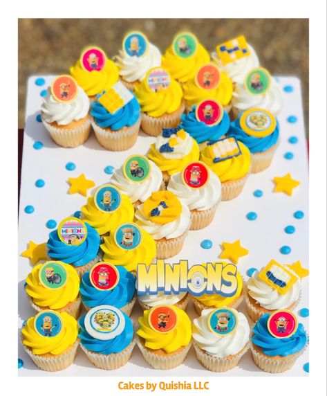 #Minions #Cupcakes #2ndBirthday #MinionsParty #DespicableMe Minions Cupcakes, Minion Cupcakes, Minion Cake, Birthday Themes For Boys, Minion Party, 2 Birthday, Despicable Me, Birthday Boy, 2nd Birthday Parties