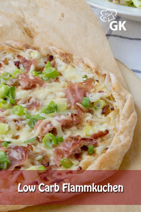 Low Carb Flammkuchen, Low Calorie Foods, Healthy Low Calorie, High Fiber, High Protein, Sandwiches, Low Carb, Pizza, Ethnic Recipes