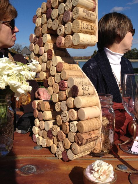 Wine cork monogrammed letter using corks from the Bachelorette Party Fun way to incorporate the winery theme in the decor. www.casalarga.com/weddings Fog Wedding, Winery Party, Winery Bachelorette Party, Wine Cork Monogram, Winery Bachelorette, Wine Party Theme, Winery Event, Wine Bachelorette Party, Italian Party