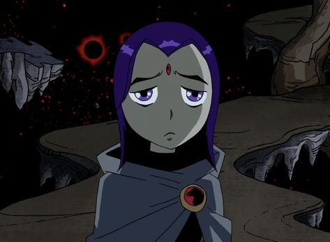 sad and gloomy grey version of raven. 2003 Aesthetic, Starfire And Raven, Original Teen Titans, Teen Titan, Dc Icons, Raven Teen Titans, Is It Just Me, Icons Pfp, Beast Boy