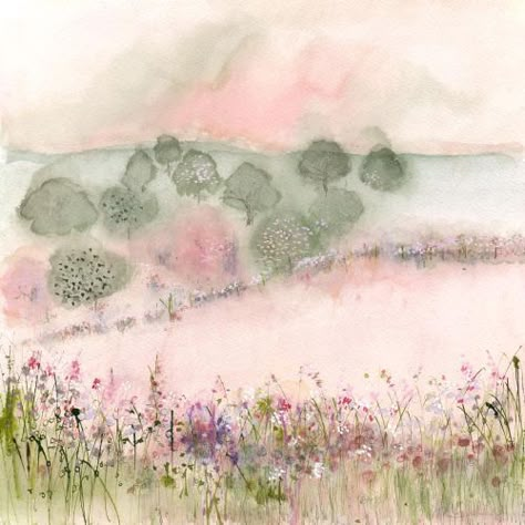 Small Framed Art, Floral Prints Art, Summer Picnic, Inspiration Art, Giclee Art, Watercolor Landscape, Giclee Art Print, Pretty Art, Art Diy