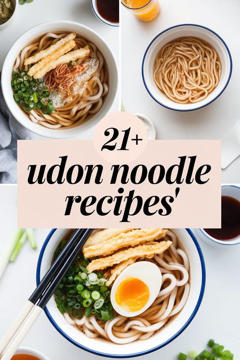 Satisfy your hunger with these easy udon noodle recipes that will amaze your taste buds and spice up dinner! From savory stir-fries to creamy broths these dishes are perfect for any night. Enjoy fresh veggies soy sauce sesame oil and tasty toppings for a delightful meal everyone will love! Homemade Udon Noodles, Simple Udon Noodle Recipe, Breakfast Udon, Japanese Udon Noodle Recipe, Easy Udon Noodle Recipe, Stir Fry Udon Noodles, Udon Noodle Recipes, Vegetarian Udon Noodles, Easy Udon