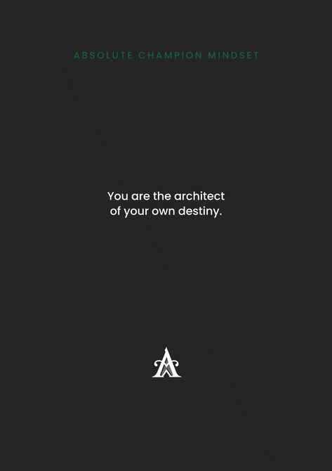 You are the architect of your own destiny. Follow us for more daily quotes @absolutechampionmindset #motivationalquote #dailyquotes #motivation #inspiration #success #quote #quotes #motivationalquotes #dailymotivation #lifemotivation Success Quote, The Architect, Life Motivation, Daily Motivation, Daily Quotes, Motivation Inspiration, Destiny, Follow Us, Architects