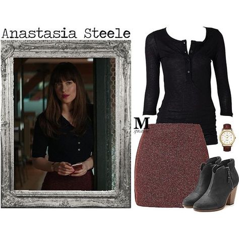 Anastasia Steele Outfits 50 Shades, Anastasia Steele Style, Anastasia Steele Outfits, Anastasia Grey, Dakota Style, Fashionable Work Outfit, Anastasia Steele, Grey Outfit, 50 Shades Of Grey