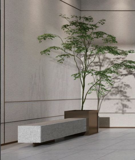 Chinoiserie Wall Panels, Reception Bench, Entrance Foyer Design, Interior Design Plants, Planter Bench, Medical Office Design, Small Patio Garden, Interior Design Presentation, Contemporary Hotel