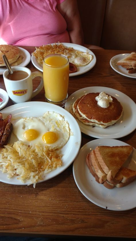 I am@Denny's with my sister Sharon enjoying a Grand Slam Slugger Longanisa Breakfast, Dennys Pancakes Recipe, Grand Slam Breakfast, Sunny Anderson Baked Oatmeal, Dennys Breakfast Skillet, Food O, Grand Slam, Breakfast In Bed