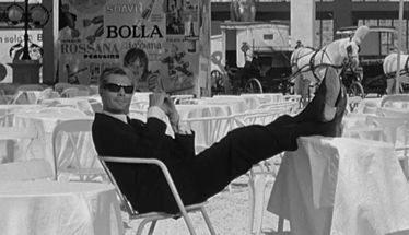 Marcello Mastroianni, in Fellini's '8 1/2'. (gif) Applause Gif, Fellini Films, Federico Fellini, Marcello Mastroianni, Italian Aesthetic, Jean Luc Godard, Claudia Cardinale, Celebrity Culture, Sophia Loren