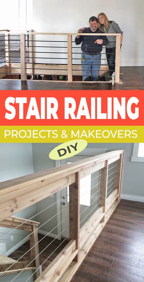 Minimal Railing Design, Diy Horizontal Stair Railing, Cheap Railing Ideas Indoor, Removable Stair Railing Ideas, Stairway Railing Ideas Banisters, Diy Bannister, Railing Ideas Indoor, Indoor Stair Railing Ideas, Railing Remodel