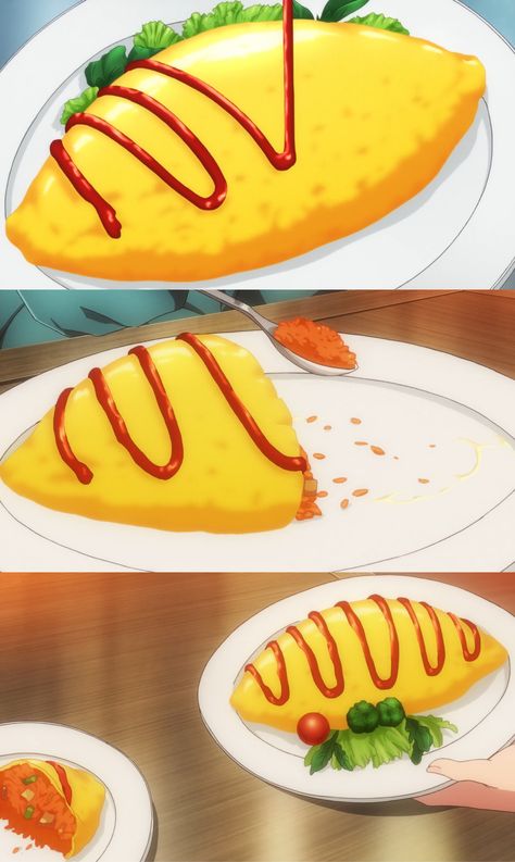 Anime Food Desserts, Food From Anime, Anime Food Recipes, Food In Anime, Anime Cooking, Cookbook Club, Manga Food, Yellow Dishes, Food Reference