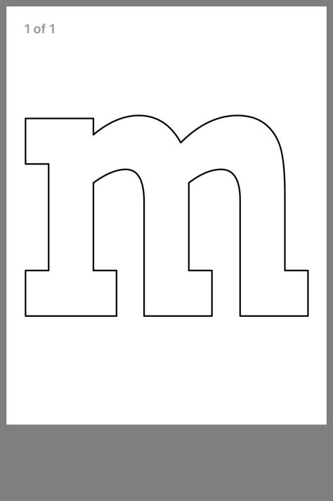 M&m Costume Diy, M&m Halloween Costume, M&m Costume, Stencils Printables Templates, Alphabet Templates, M Letter, Stencils Printables, Letter Stencils, Trunk Or Treat