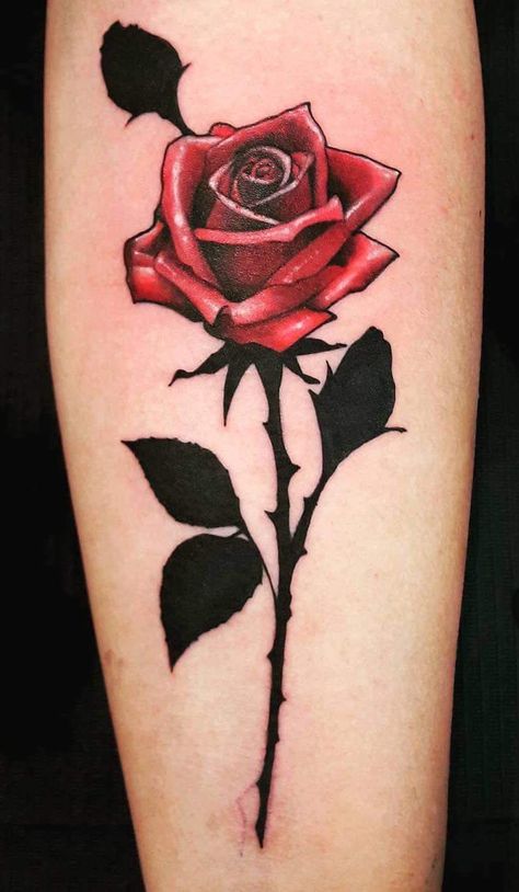 Rose Tattoos For Men, Tatuaje A Color, Tattoo Designs For Men, Tattoo Stencil Outline, Floral Tattoo Design, Rose Tattoo Design, Colorful Portrait, Anime Tattoos, Be Beautiful