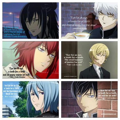 Code:breaker Eye for an eye... tooth for a tooth... Code Breaker Anime, Tooth Quotes, Eye For An Eye, Code Breaker, Writing Plot, Naruto The Movie, Yun Yun, Animation Art Sketches, See Movie