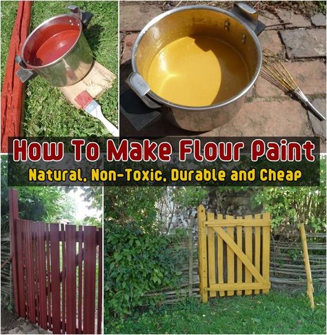 How To DIY Flour Paint (Natural Non-Toxic Durable & Cheap) | www.FabArtDIY.com LIKE Us on Facebook ==> https://www.facebook.com/FabArtDIY Flour Paint, Diy Flour, Make Flour, How To Make Flour, Homemade Paint, Outdoor Paint, Natural Building, How To Make Paint, Outdoor Wood