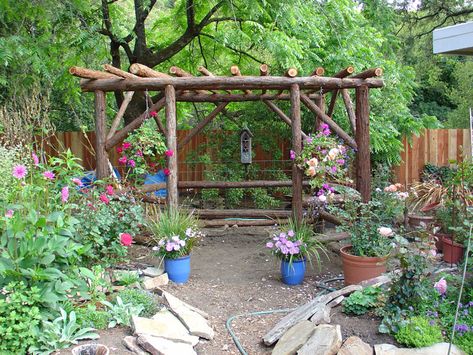 rustic outdoor gardening ideas | ... Garden: A Gardener's Galleries >> A Garden's Evolution > Rustic Garden Rustic Garden Design, Rustic Pergola, Rustic Landscaping, Rustic Backyard, Backyard Garden Landscape, Backyard Gazebo, Small Backyard Gardens, Grasses Garden, Garden Gazebo