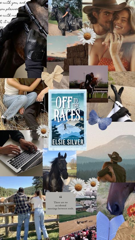 Off to the Races by Elsie Silver #offtotheraces #elsiesilver #book #aestehthic #goldrushranch #moodoard Off To The Races Elsie Silver Aesthetic, Off To The Races Aesthetic, Off To The Races Elsie Silver, Cowboy Books, Romcom Books, Elsie Silver, Off To The Races, The Book Club, Dark Romance Books