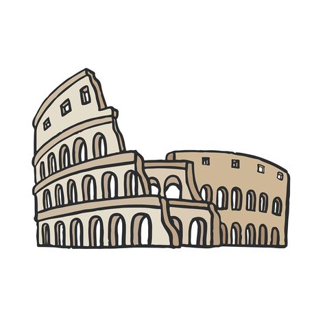 Rome Italy Drawing, Colloseum Painting, Colloseum Drawing Architecture, Coliseum Drawing, Colloseum Italy, Colosseum Drawing, Rome Drawing, Roman Drawings, Rome Coliseum