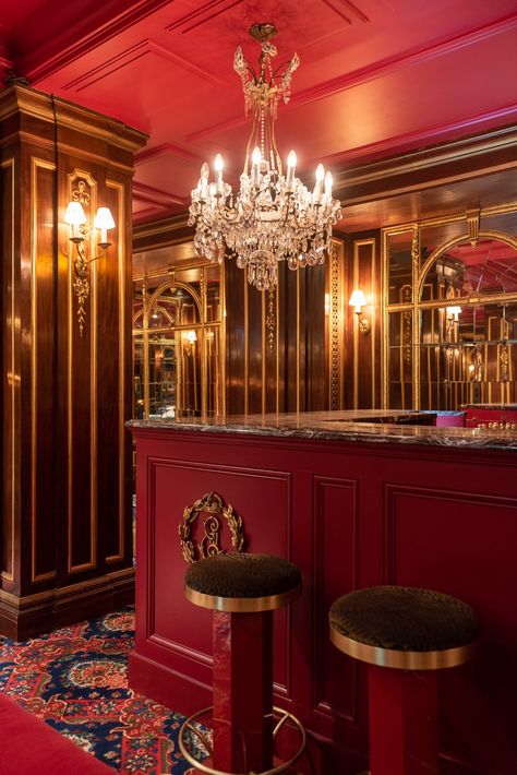 Froufrou, La Belle Époque at Théâtre Édouard VII - The Socialite Family Bar And Lounge, It's Wednesday, Milan Furniture, Socialite Family, Red Bar, Red Rooms, The Loft, Art Deco Interior, Bar Lounge