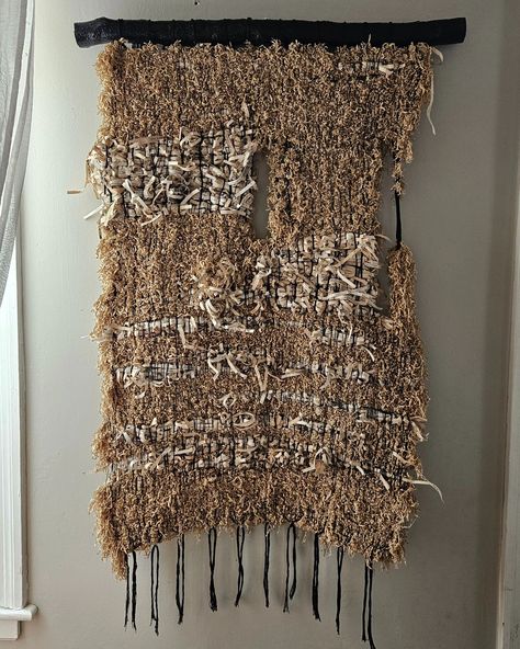 Just dropped off this mixed media (selvage and 1800s paper on cotton warp) tapestry at the @pawtucketartscollaborative for their 2024 Foundation Show that runs from March 28th thru May 5th. It is called "echoes of the Sunday morning advocate" - which is a nod to the name of the publication I shredded for it. Paper Tapestry, Sunday Morning, Texture Art, Fiber Art, Mixed Media, Foundation, Tapestry, Texture, Media