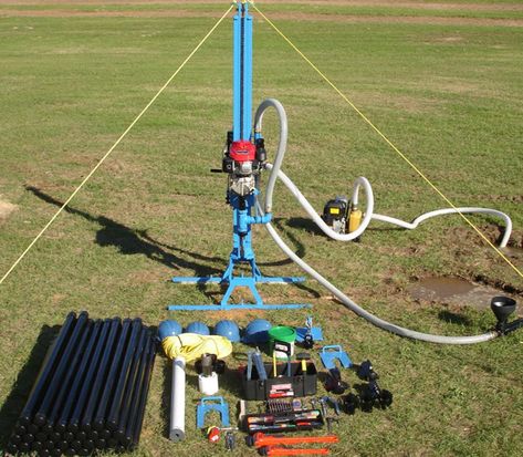 Mechanical Water Well Drill Kit Diy Water Well, Pvc Joints, Water Well Drilling Rigs, Water Well Drilling, Auger Bits, Oil Drilling, Well Drilling, Construction Diy, Low Bed