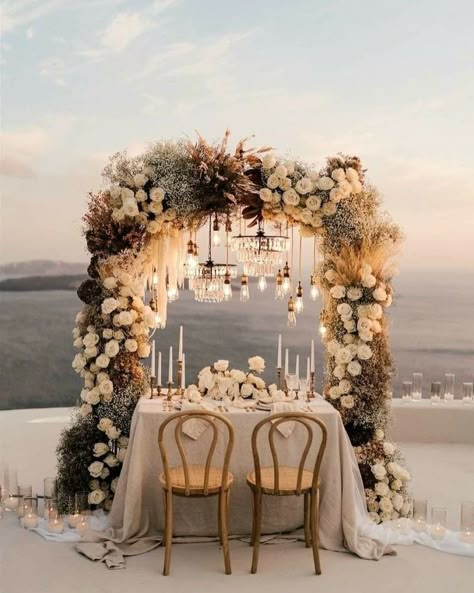 Boho Theme Wedding Decor, Boho Theme Wedding, Elopement Dinner, Married In Greece, Chic Elopement, Wedding Arch Ideas, Greece Mykonos, Boho Beach Wedding, Arch Ideas