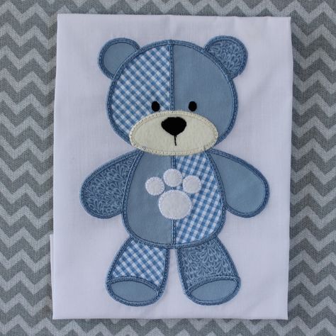 Scrap Happy Projects You Can Make in the Hoop - Embroidery Tips and Blog Teddy Bear Quilt Pattern Free, Teddy Bear Quilt Pattern, Bunny Baby Blanket, Patchwork Bear, Art Deco Borders, Kid Quilts, Burb Cloth, Elephant Soft Toy, Baby Applique