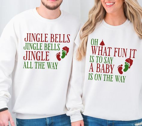 Christmas Pregnancy Announcement Shirt Couple Christmas Pajamas Funny Pregnancy Reveal Shirt Baby Announcement Pregnant Mom gift Baby Reveal Baby Announcement For Christmas, Christmas Gender Reveal Outfit, Funny Baby Announcement Ideas, Baby Announcing Ideas Christmas, Baby Announcement For Grandparents, Best Pregnancy Announcement, Pregnancy Announcement Grandparents, Pregnant Christmas Outfit Funny, Funny Christmas Pregnancy Announcement