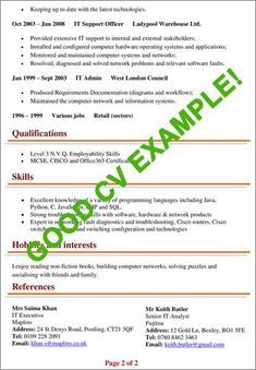 CV Examples | Example of a good CV (+ biggest mistakes to avoid!) Cv Format For Job, Cv Advice, Curriculum Vitae Design, Perfect Cv, Writing A Cv, Job Cv, Writing Conventions, Good Cv, Cv Tips