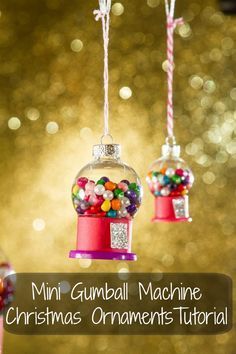 Looking for a totally different Christmas ornament to make this year? This mini gumball machine christmas ornament tutorial will add whimsy to any tree. Unusual Christmas Ornaments, Snowman Template, Diy Christmas Art, Wooden Sled, Snowman Craft, Image Nails, Christmas Crafts For Toddlers, Diy Christmas Ornaments Easy, Christmas Friends