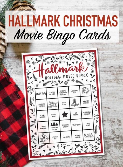 Hallmark Bingo Cards, Christmas Movie Crafts, Hallmark Movie Night Party, Hallmark Bingo Christmas, Hallmark Movie Bingo, Christmas Movie Bingo Free Printable, Hallmark Christmas Movie Party, Christmas Bingo Printable Free, Hallmark Christmas Party