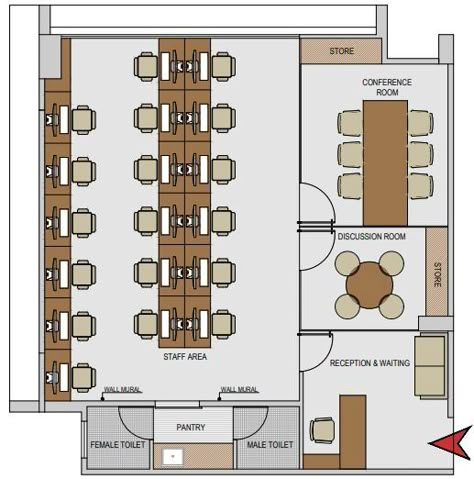 Small Conference Room Design Modern, Office Interior Design Plan Layout, Architectural Firm Office Floor Plan, Small Office Plan Layout, Architect Office Plan, Small Office Space Plan, It Office Interior Design, Office Plan Layout, Office Flooring Ideas