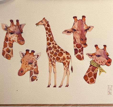 Giraffe Simple Drawing, Giraffes Drawings, Giraffe Drawings, Cute Giraffe Drawing, Giraffe Face, Giraffe Drawing, Giraffe Illustration, Giraffe Painting, Animal Illustration Art