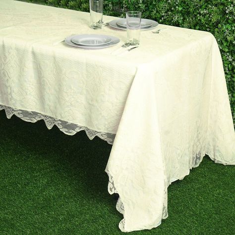 Lace Tablecloths, Table Skirts, Burlap Tablecloth, Oblong Tablecloth, Fitted Tablecloths, Table Overlays, Tablecloth Sizes, Rectangle Tablecloth, Lace Table