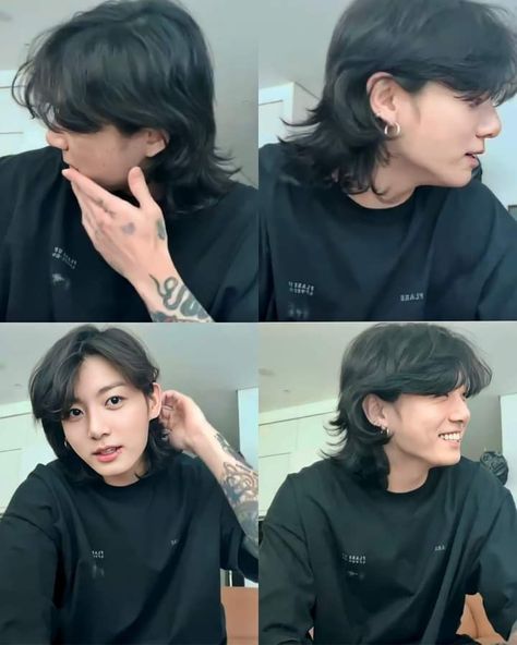 Long Tomboy Haircut, Short Tomboy Haircut For Women, Tomboy Hairstyles For Long Hair, Curly Asian Hair, Jungkook Hairstyle, Boys Haircuts Long Hair, Tomboy Haircut, Boy Haircuts Long, Korean Hair Color