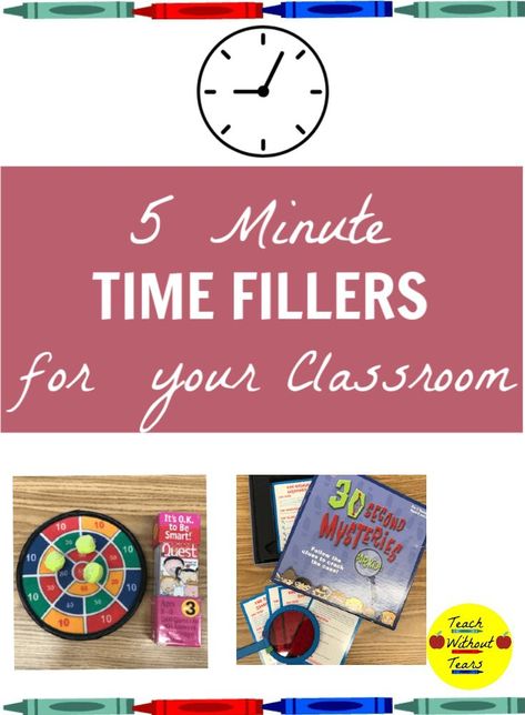 Your lesson ends 5 minutes early. What do you do in that time? Discover some perfect 5 minute time fillers for those few extra minutes in your school day. 3rd Grade Time Fillers, Regulation Activities, Classroom Routines And Procedures, Substitute Teaching, Teaching Spelling, Special Education Elementary, Social Emotional Learning Activities, Classroom Routines, Upper Elementary Resources