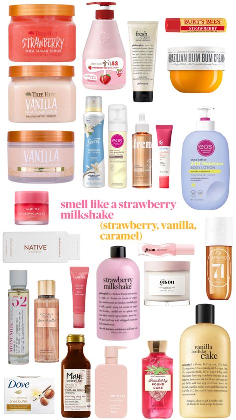 #🍓 #🍰 #fragrance #hygiene #strawberry #vanilla #cleangirl Strawberry Milkshake, Strawberry Milk, Skin Care Products, Care Products, Vanilla, Milk, Skin Care, Fragrance, Skin