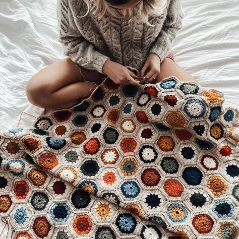 Boho Granny Square Blanket, Granny Square Blanket Ideas, Crochet Fall Granny Square Blanket, Autumn Granny Square Blanket, Aesthetic Granny Square Blanket, Patchwork Granny Square Blanket, Earth Tone Granny Square Blanket, Brown Granny Square Blanket, Granny Square Mood Blanket